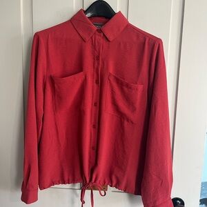 Ninety Red Casual Button Down Shirt for Men